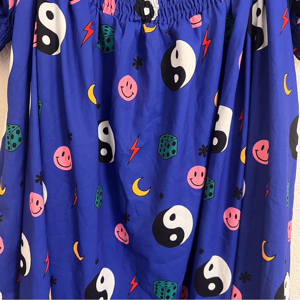 Dressed in LALA Forget The Rules Icon Blue Smocked Midi Dress NWT Size XL - Picture 7 of 13